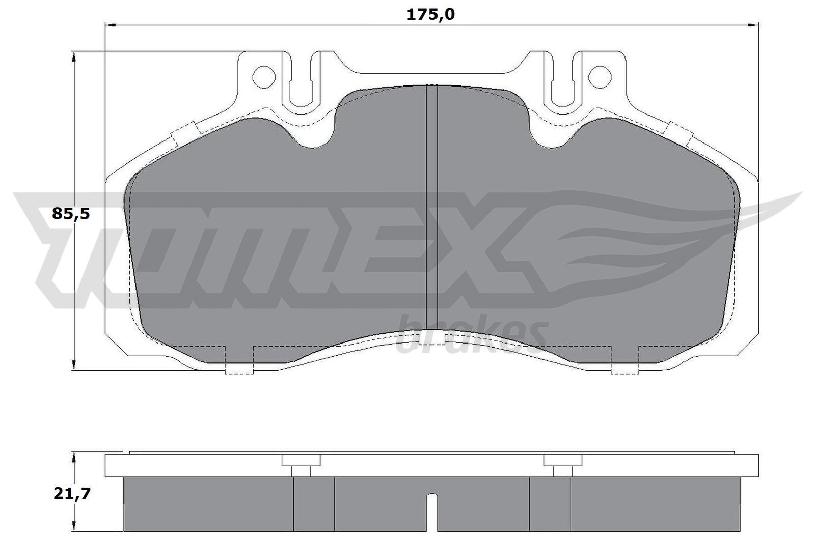 Obrázok Sada brzdových platničiek kotúčovej brzdy TOMEX Brakes  TX1288